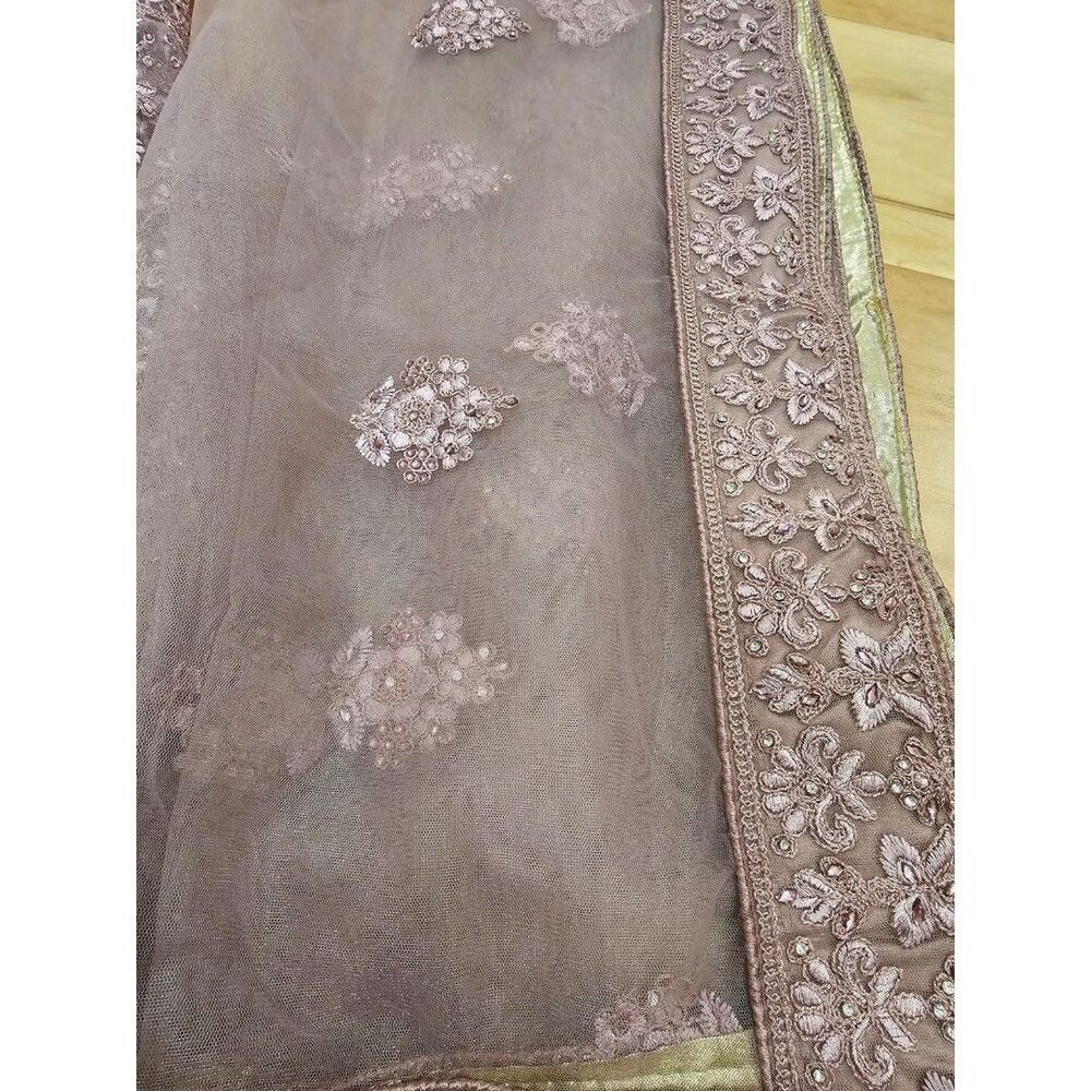 Elegant Women's Lehenga in Dusty Rose with Intricate Embroidery - Picture 6 of 12